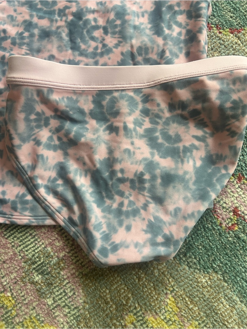 Athleta Girl pink and blue tie-dye racer back tankini top/ bikini bottoms 8/10 - Picture 4 of 6